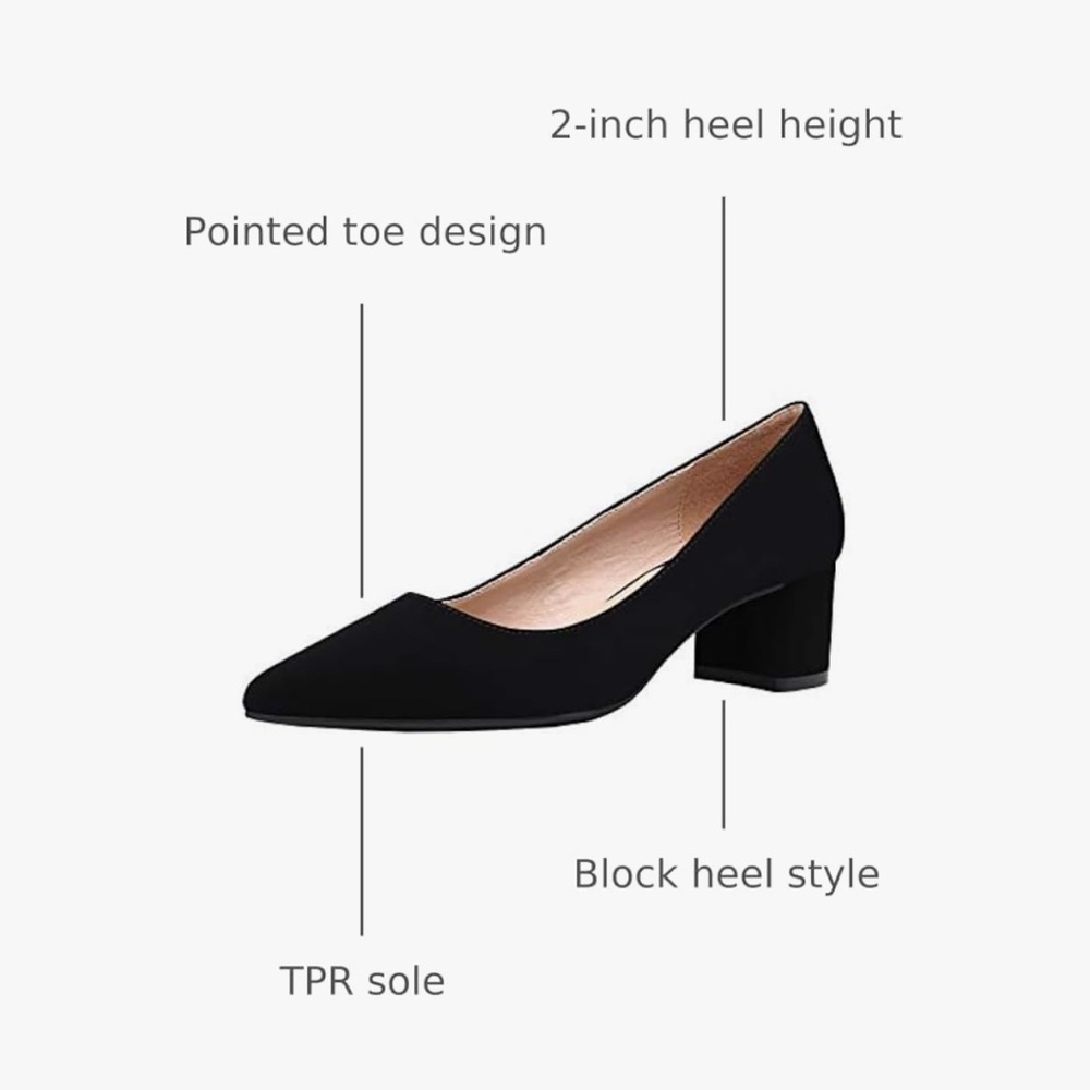 Dream Pairs Black Women's Chunky Heel Pumps